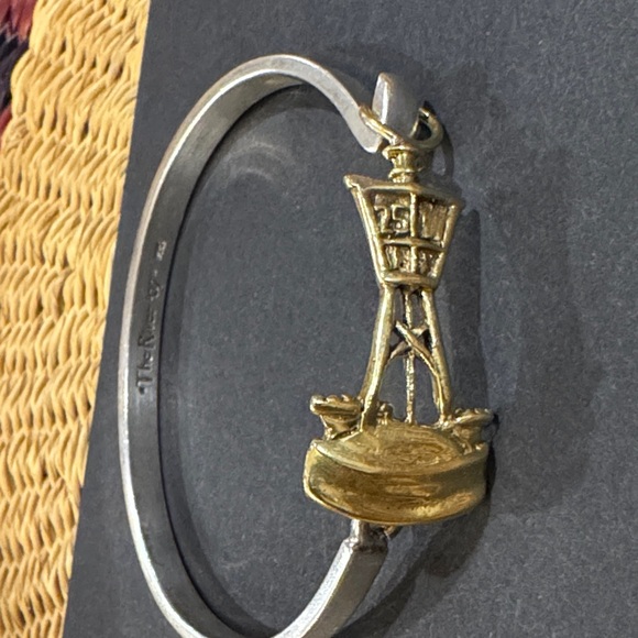 Gold and Silver Bouy Bangle Bracelet - Picture 4 of 4